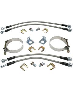1947-1998 Chevy-GMC Truck Disc Brake Hoses, Front & Rear, Braided Stainless Steel,7/16"