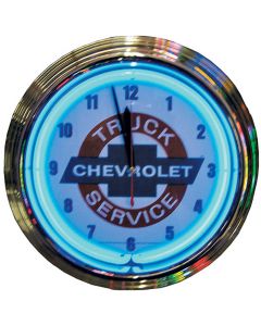 Chevy Truck Clock, Neon & Chrome