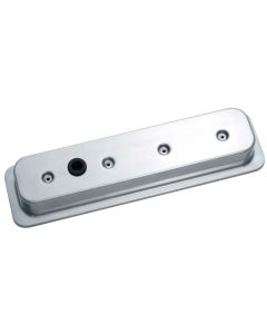 Engine Valve Covers; Center Bolt Style; Die Cast; Polished w/ No Logo; SB Chevy