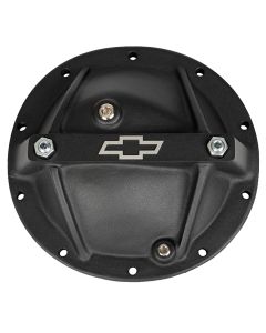 Differential Cover; Bowtie Emblem Model; GM 10 Bolt 8.2/8.5; Alum; Black Crinkle