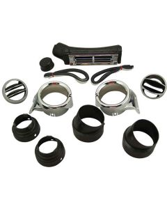Chevy Truck Air Conditioning Dash Vent Set, Chrome Bezels, 1967-1972
