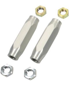 Chevy Truck Tie Rod Sleeves, Clear Anodized, Billet Aluminum, 1971-1972