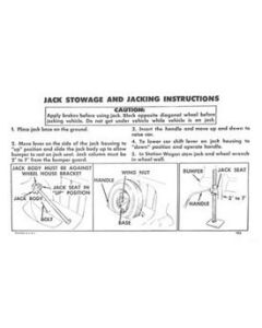 Chevy Jack Stowage & Jacking Instructions Sheet, 1955