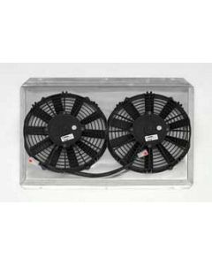 Chevy Cross-Flow Dual Fans, Aluminum, With Shroud, Griffin,1955-1957