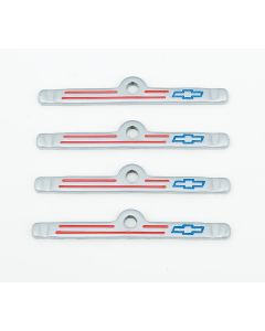 Chevy Valve Cover Clamps, Gray, With Bowtie Logo, 1955-1957