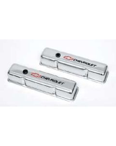 Valve Covers,SB,Tall,Chrome,w/Chevy Script & Bowtie,55-72
