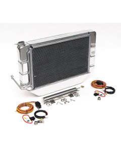 1955-1957 Chevy Griffin Thermal Cross-Flow Radiator Kit Polished Aluminum Complete