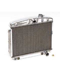 Chevy Radiator, Polished Aluminum, V8 Position, Griffin HP Series, 1955-1957