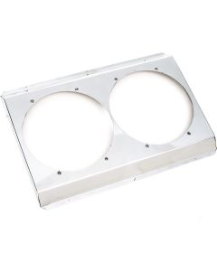 Chevy Polished Aluminum Fan Shroud, With Dual Fans, For Griffin Cross-Flow Radiator, 1955-1957