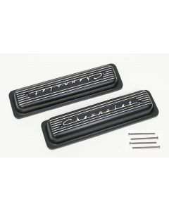 Chevy Valve Covers, Classic-Style, Aluminum, Black, 1955-1957