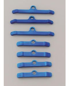 Chevy Moroso Valve Cover Hold Down Tabs, Steel, PowderCoated Blue, Big Block, 1955-1957