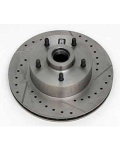 Chevy Front Disc Brake Rotor, Drilled, Slotted & Vented, Right, 1955-1957