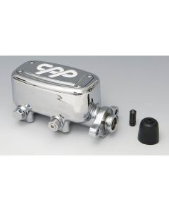 Chevy Dual Master Cylinder, Chrome, Non-Power, 1955-1957