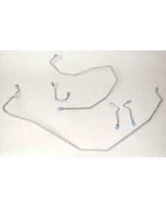 Chevy Brake Line Set, Front, For Cars With Hydrovac Power Brakes, Stainless Steel, 1956-1957
