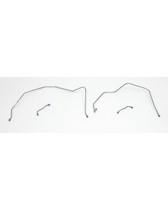 Chevy Brake Lines, Front, For Cars With Treadle-Vac Power Brakes, Stainless Steel, 1956-1957