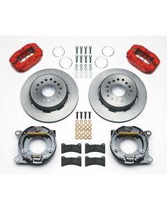 Chevy Disc Brake Kit, With Red Powder Coated Calipers, Rear, 11", Wilwood, 1955-1957
