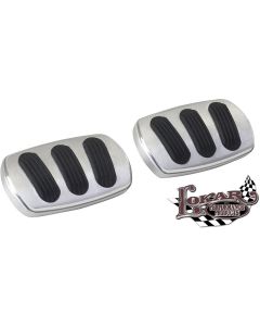 Chevy Billet Manual Brake, Clutch Pad Covers, Lokar, 1955-1957