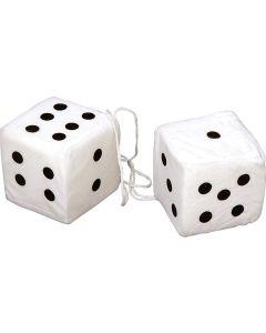 Chevy Fuzzy Dice, White