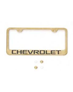Chevy License Plate Frame, Gold, Chevrolet Block Letters, 1955-1957