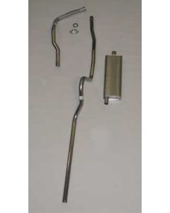 Chevy Single Exhaust System, For Use With 6-Cylinder Engine, Aluminized, Convertible, 1955