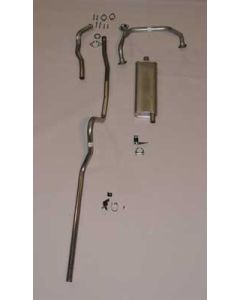 Chevy Single Exhaust System, For Use With 2-Barrel Carburetor, Aluminized, Convertible, 1955