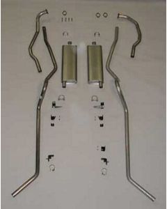 Chevy Dual Exhaust System, For Use With 4-Barrel Carburetor, Aluminized, Wagon, Nomad, Delivery, 1955