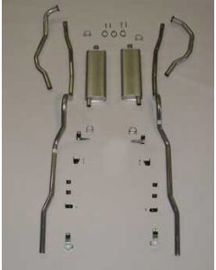 Chevy Dual Exhaust System, For Use With 4-Barrel Carburetor, Aluminized, Convertible, 1956