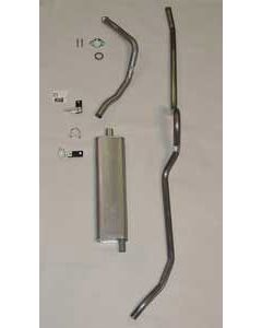 Chevy Single Exhaust System, For Use With 6-Cylinder Engine, Aluminized, Sedan, Hardtop, 1957