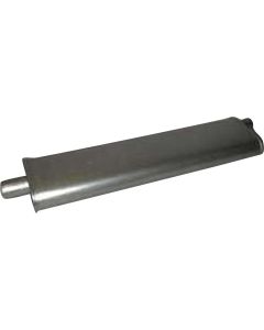 Muffler,Aluminized,Short, 23" Body Length, 28" Overall