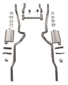 Turbo Exhaust System,2-1/2",SB/BB,Use w/Headers,NonWgn,55-57