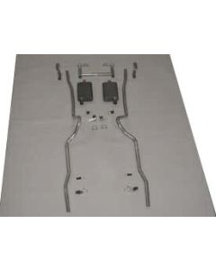 Chevy Dual Quickflow 2" Exhaust System, Small Block Or Big Block, For Use With Headers, Aluminized, Non-Wagon, 1955-1957