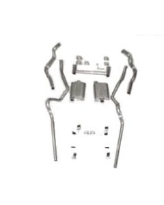 Chevy Dual Turbo 2" Exhaust System, Small Block, Use With 2" Rams Horn Manifolds, Aluminized, Wagon, Nomad, Delivery, 1955-1957