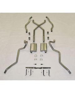 Chevy SCR "X" Turbo Performance Dual 2-1/2" Exhaust System,For Use With 2-1/2" Rams Horn Exhaust Manifolds, Aluminized, Small Block, 1955-1957