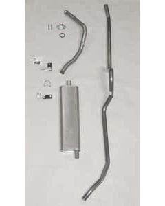 Chevy Single Exhaust System, For Use With 6-Cylinder Engine, Stainless Steel, Sedan, Hardtop, 1957