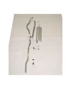 Chevy Single Exhaust System, For Use With 6-Cylinder Engine, Stainless Steel, Sedan, Hardtop, 1956