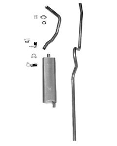 Chevy Single Exhaust System, For Use With 6-Cylinder Engine, Stainless Steel, Sedan, Hardtop, 1955