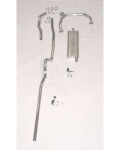 Chevy Single Exhaust System, For Use With 2-Barrel Carburetor, Stainless Steel, Convertible, 1955
