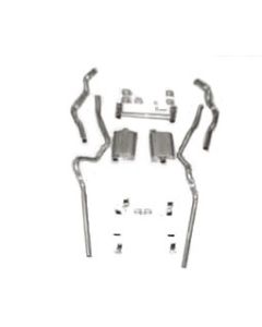 Chevy Dual Turbo 2" Exhaust System, Small Block, For Use With 2" Rams Horn Manifolds, Stainless Steel, Wagon, Nomad, Delivery, 1955-1957