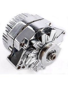 Alternator; 140 AMP; GM 1 Wire Style; Machined Pulley; Chrome Finish; 100% New