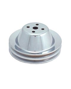 Nova  Water Pump Pulley, Small Block, Double Groove, Chrome, 1967-68