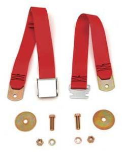 Chevy Seat Belt, Rear, Bright Red, 1955-1957