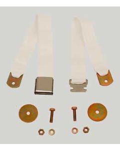 Chevy Seat Belt, Front White, 1955-1957