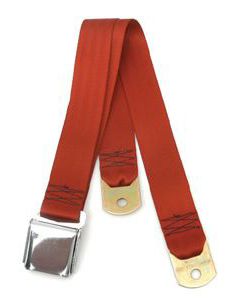 Chevy Seat Belt, Rear, Dark Red, 1955-1957