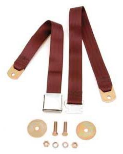 Chevy Seat Belt, Front, Maroon, 1955-1957
