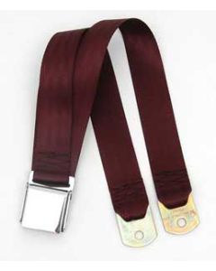 Chevy Seat Belt, Rear, Maroon, 1955-1957
