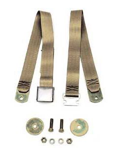 Chevy Seat Belt, Front, Tan, 1955-1957