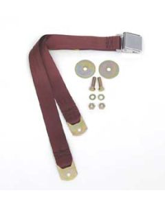 Chevy Seat Belt, Rear, Burgundy, 1955-1957