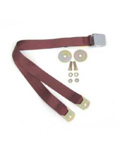 Chevy Seat Belt, Front, Burgundy, 1955-1957