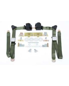 Chevy Shoulder Harness, Seat Belt Kit, 3-Point Retractable,Green, 1955-1957