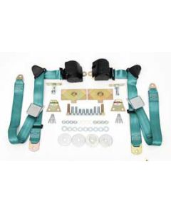 Chevy Shoulder Harness, Seat Belt Kit, 3-Point Retractable,Turquoise, 1955-1957